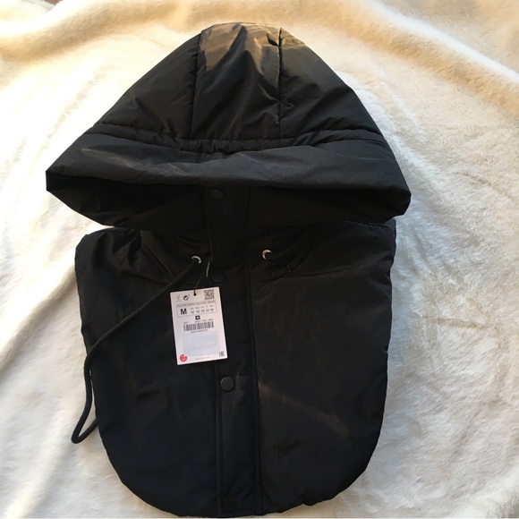 NWT Zara QUILTED PUFFER HOODIE NECK WARMER - Picture 5 of 11